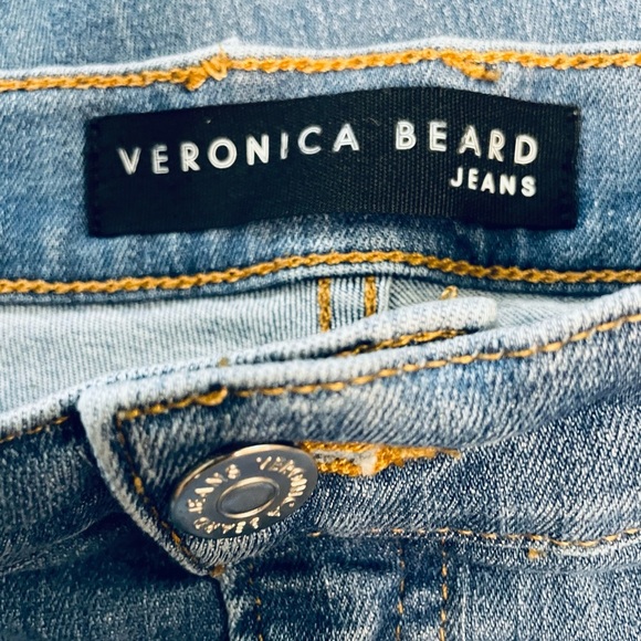 Veronica Beard Carly High Rise Kick Flare Raw Hem Blue Jean Sunrise Wash Size 30 - Picture 9 of 11